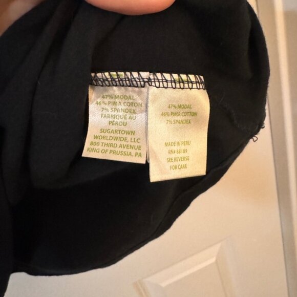 Lilly Pulitzer EUC 3/4 sleeve Fontaine flutter ruffle cuff onyx black top - Picture 5 of 8